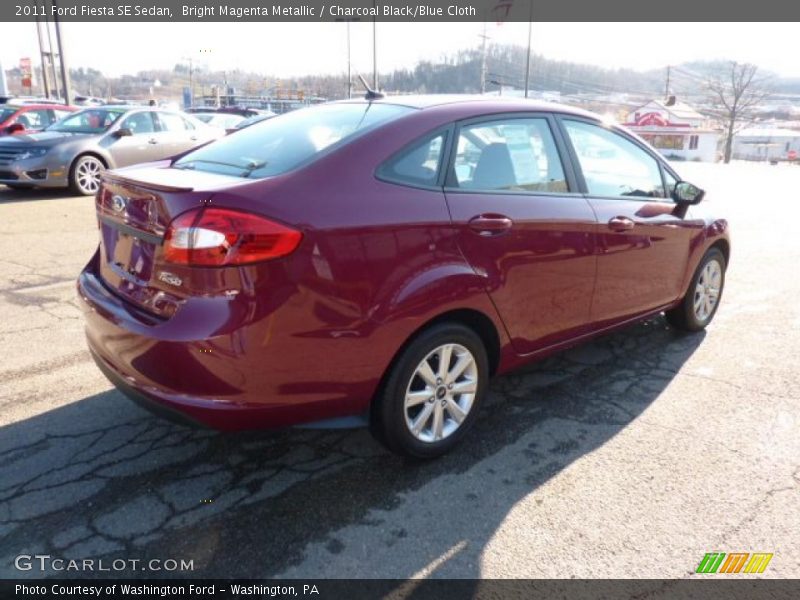 Bright Magenta Metallic / Charcoal Black/Blue Cloth 2011 Ford Fiesta SE Sedan