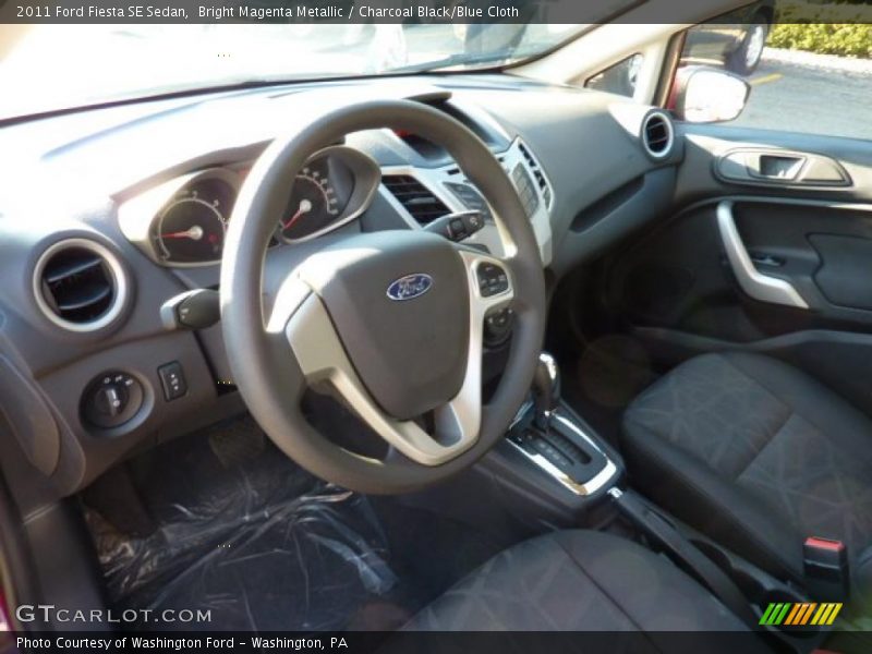 Bright Magenta Metallic / Charcoal Black/Blue Cloth 2011 Ford Fiesta SE Sedan
