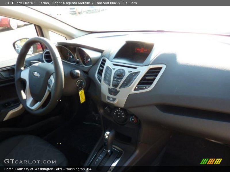 Bright Magenta Metallic / Charcoal Black/Blue Cloth 2011 Ford Fiesta SE Sedan
