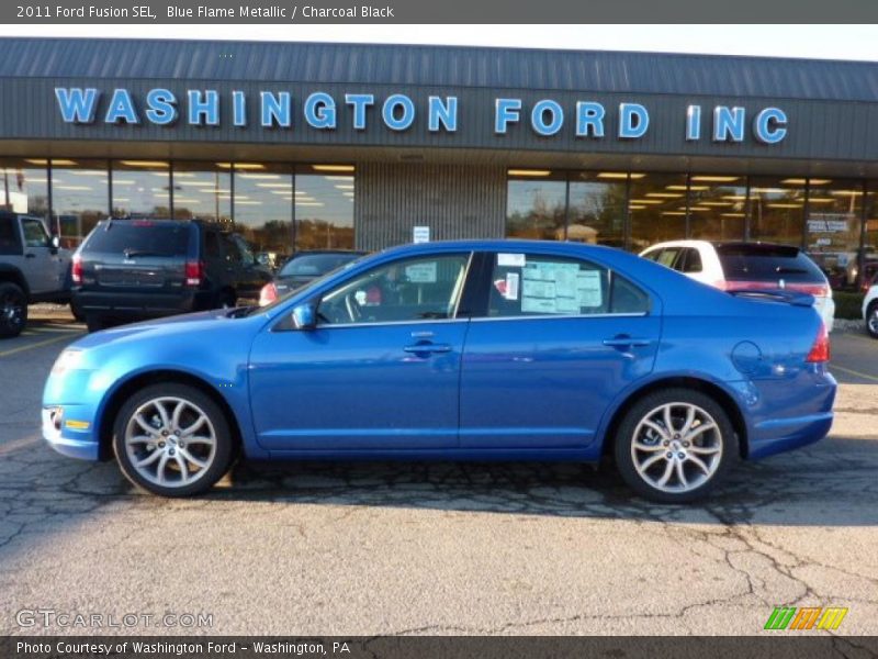 Blue Flame Metallic / Charcoal Black 2011 Ford Fusion SEL