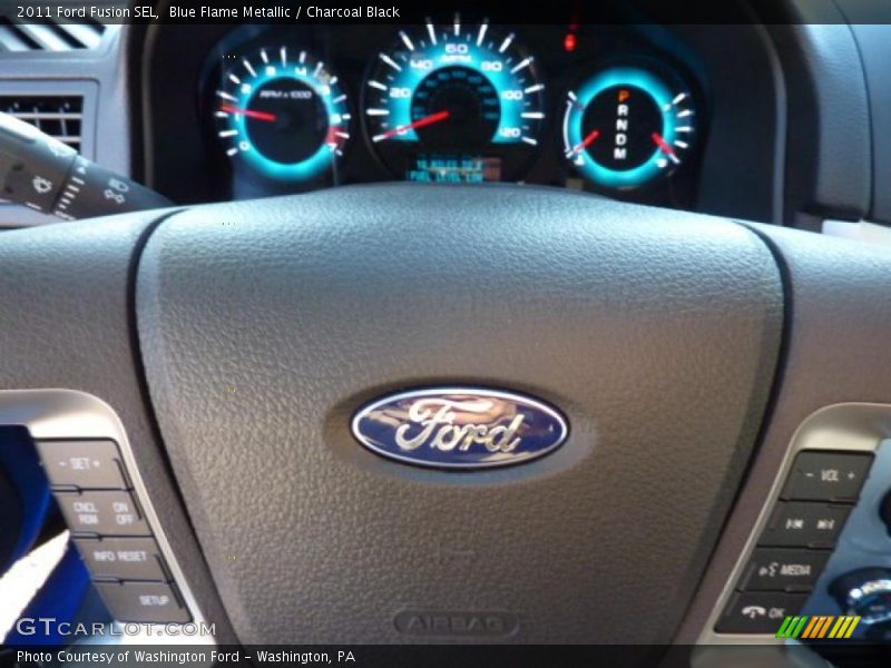 Blue Flame Metallic / Charcoal Black 2011 Ford Fusion SEL