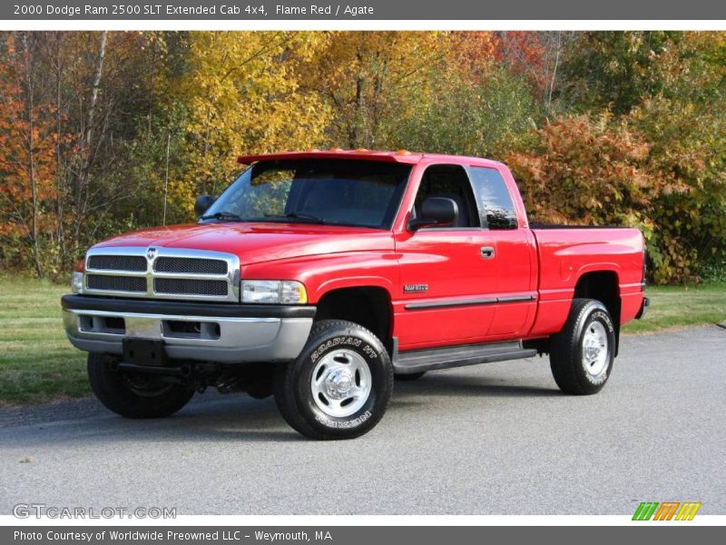 Flame Red / Agate 2000 Dodge Ram 2500 SLT Extended Cab 4x4