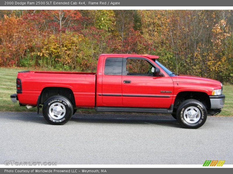 Flame Red / Agate 2000 Dodge Ram 2500 SLT Extended Cab 4x4