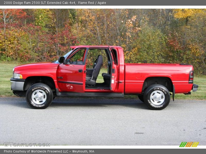 Flame Red / Agate 2000 Dodge Ram 2500 SLT Extended Cab 4x4
