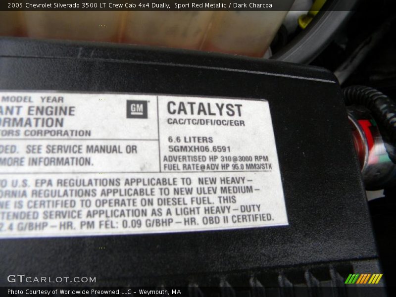 Sport Red Metallic / Dark Charcoal 2005 Chevrolet Silverado 3500 LT Crew Cab 4x4 Dually