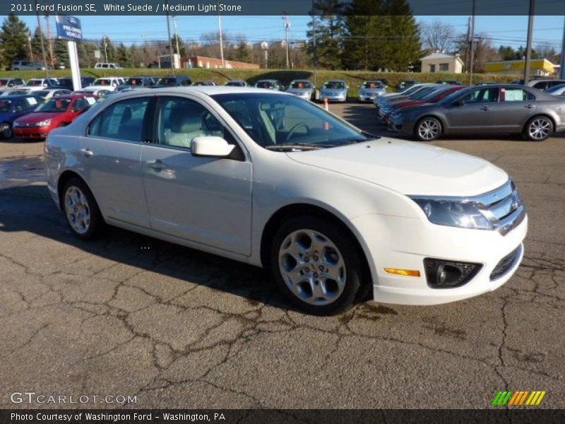White Suede / Medium Light Stone 2011 Ford Fusion SE