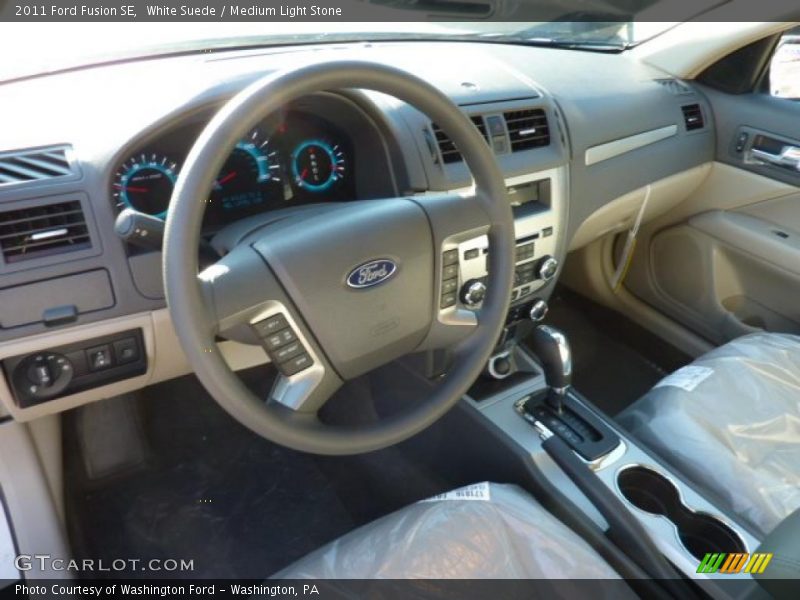 White Suede / Medium Light Stone 2011 Ford Fusion SE