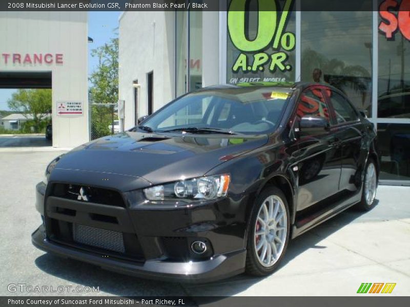 Phantom Black Pearl / Black 2008 Mitsubishi Lancer Evolution GSR