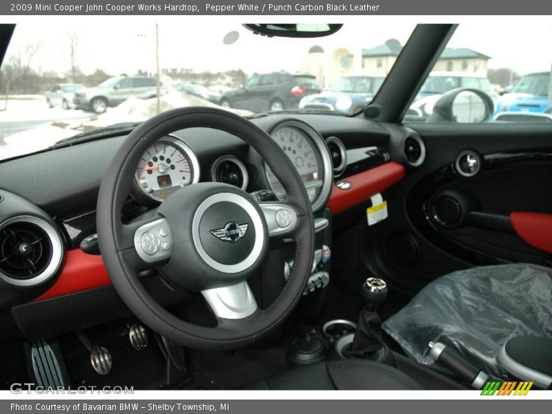 Pepper White / Punch Carbon Black Leather 2009 Mini Cooper John Cooper Works Hardtop