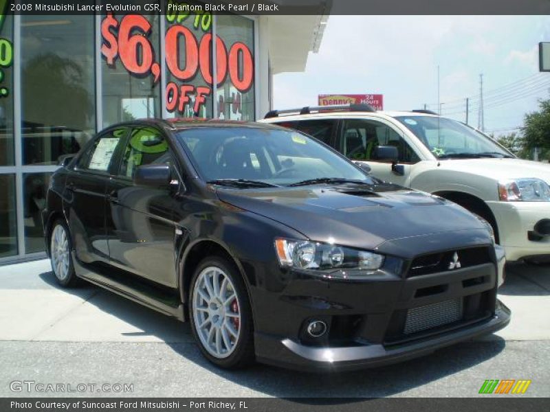 Phantom Black Pearl / Black 2008 Mitsubishi Lancer Evolution GSR