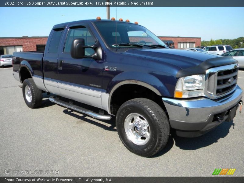 True Blue Metallic / Medium Flint 2002 Ford F350 Super Duty Lariat SuperCab 4x4