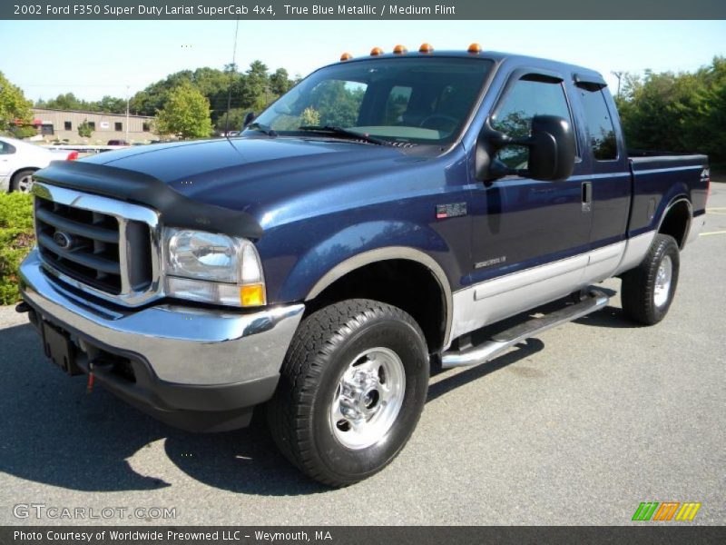 True Blue Metallic / Medium Flint 2002 Ford F350 Super Duty Lariat SuperCab 4x4