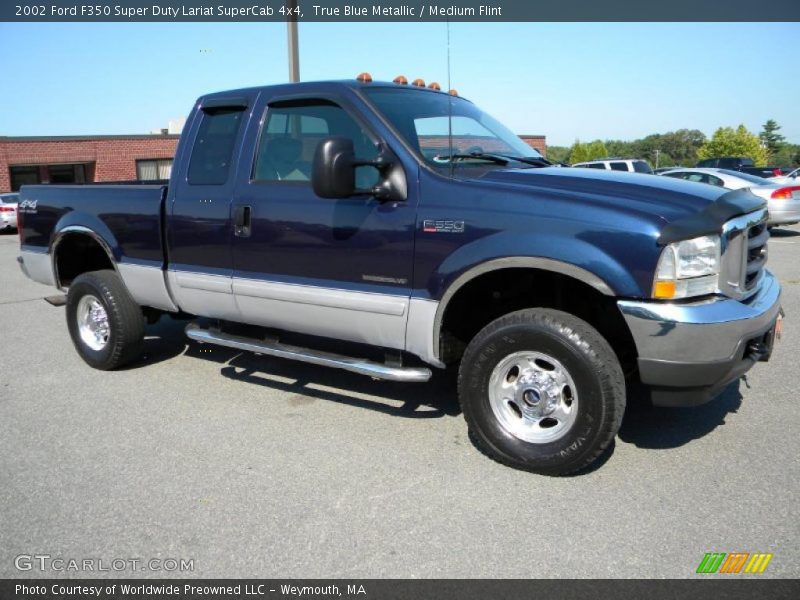 True Blue Metallic / Medium Flint 2002 Ford F350 Super Duty Lariat SuperCab 4x4