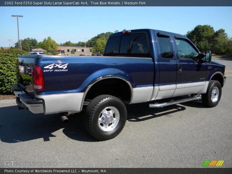 True Blue Metallic / Medium Flint 2002 Ford F350 Super Duty Lariat SuperCab 4x4