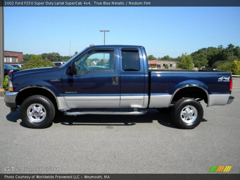 True Blue Metallic / Medium Flint 2002 Ford F350 Super Duty Lariat SuperCab 4x4