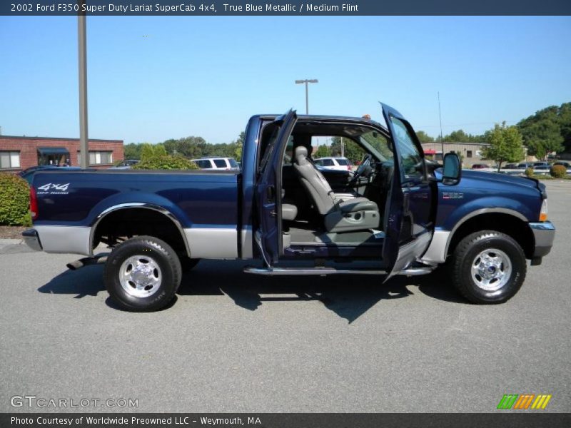 True Blue Metallic / Medium Flint 2002 Ford F350 Super Duty Lariat SuperCab 4x4