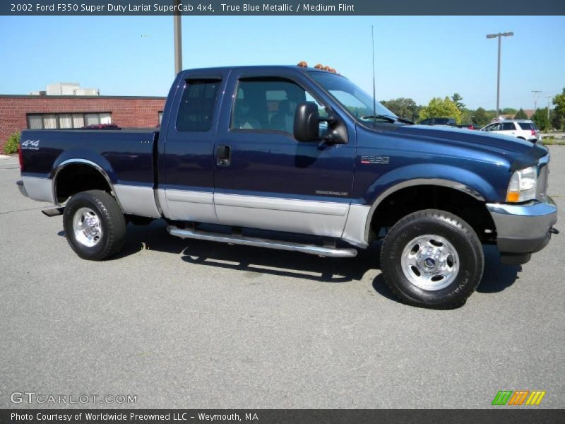True Blue Metallic / Medium Flint 2002 Ford F350 Super Duty Lariat SuperCab 4x4