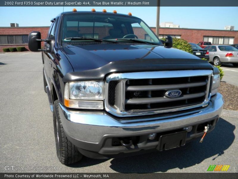 True Blue Metallic / Medium Flint 2002 Ford F350 Super Duty Lariat SuperCab 4x4