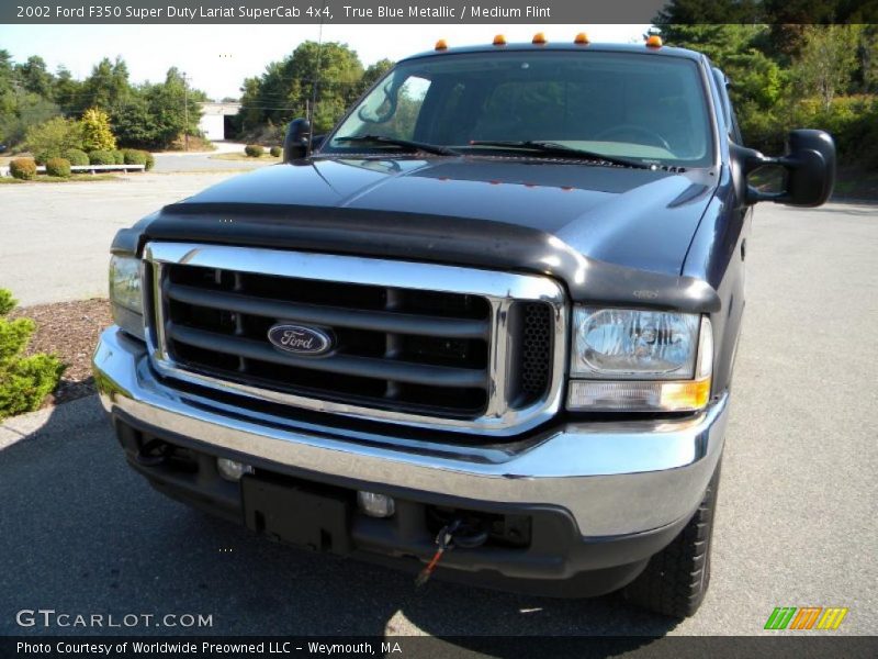 True Blue Metallic / Medium Flint 2002 Ford F350 Super Duty Lariat SuperCab 4x4