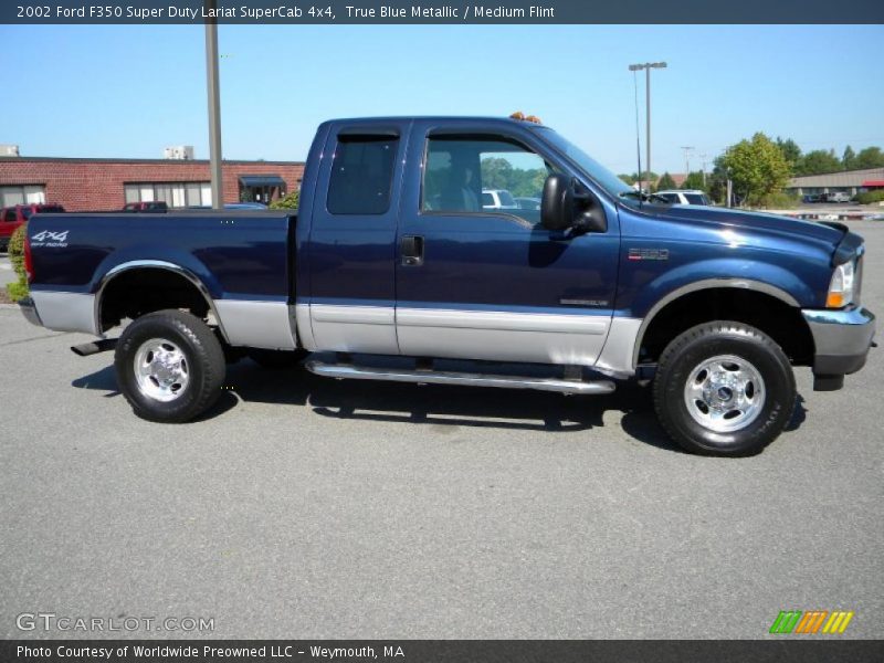 True Blue Metallic / Medium Flint 2002 Ford F350 Super Duty Lariat SuperCab 4x4