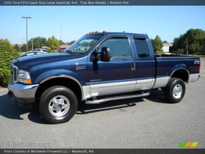 True Blue Metallic / Medium Flint 2002 Ford F350 Super Duty Lariat SuperCab 4x4