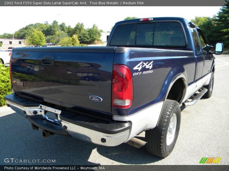 True Blue Metallic / Medium Flint 2002 Ford F350 Super Duty Lariat SuperCab 4x4