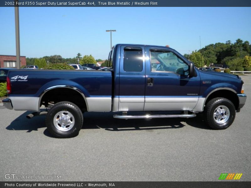 True Blue Metallic / Medium Flint 2002 Ford F350 Super Duty Lariat SuperCab 4x4