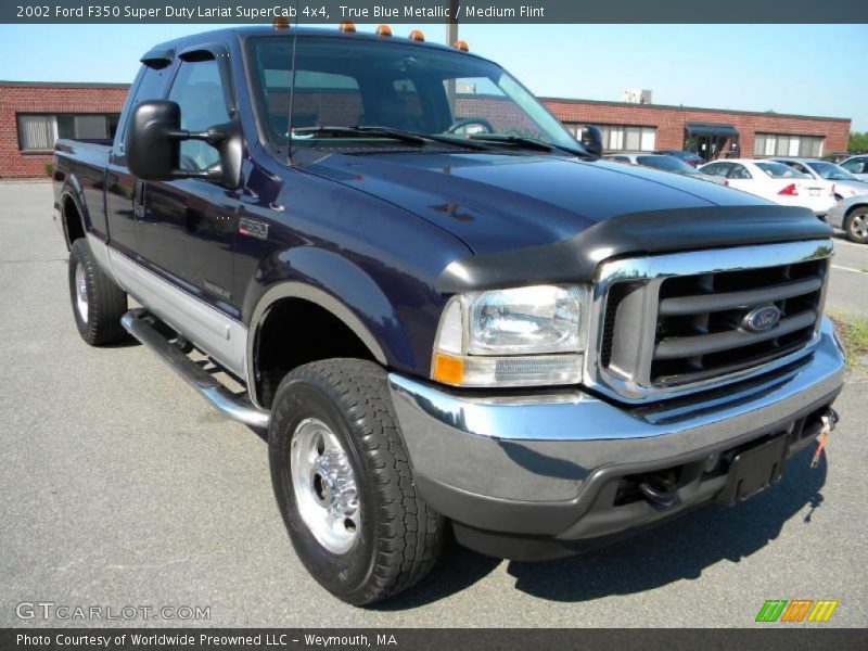 True Blue Metallic / Medium Flint 2002 Ford F350 Super Duty Lariat SuperCab 4x4