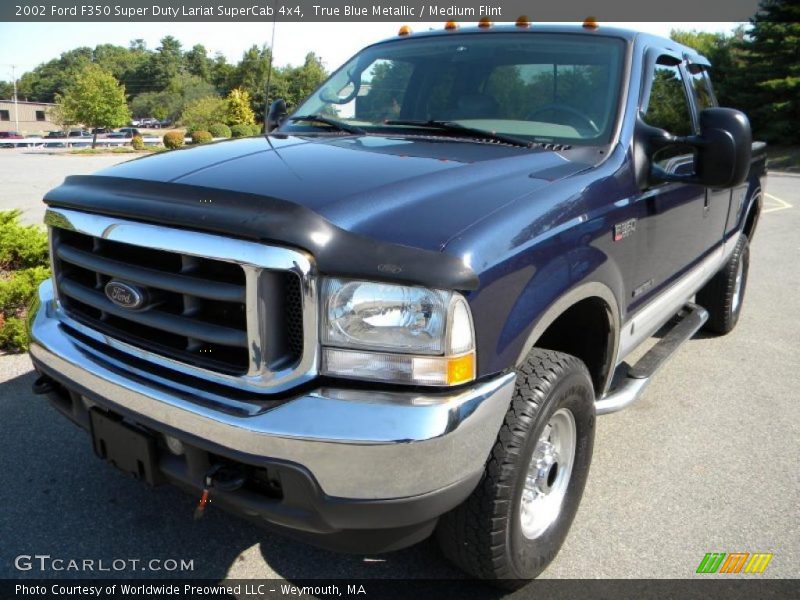 True Blue Metallic / Medium Flint 2002 Ford F350 Super Duty Lariat SuperCab 4x4