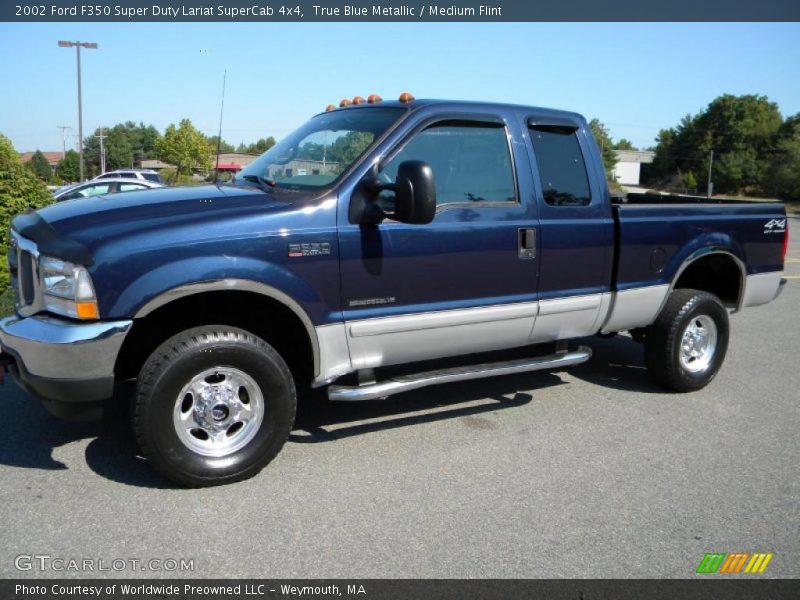 True Blue Metallic / Medium Flint 2002 Ford F350 Super Duty Lariat SuperCab 4x4