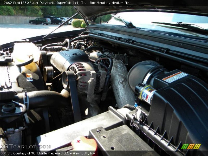 True Blue Metallic / Medium Flint 2002 Ford F350 Super Duty Lariat SuperCab 4x4