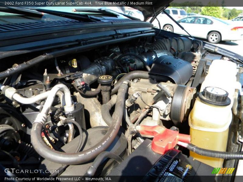 True Blue Metallic / Medium Flint 2002 Ford F350 Super Duty Lariat SuperCab 4x4