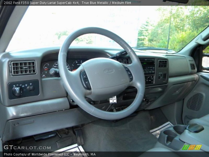 True Blue Metallic / Medium Flint 2002 Ford F350 Super Duty Lariat SuperCab 4x4