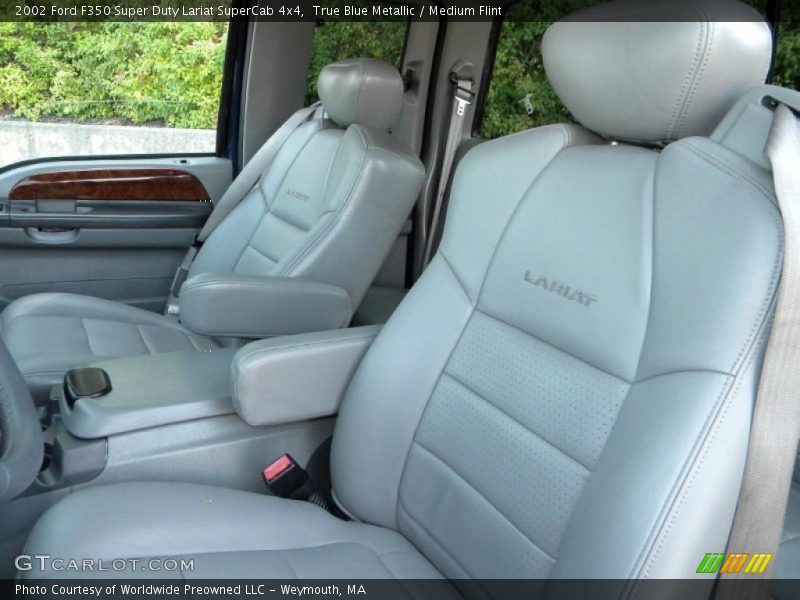 True Blue Metallic / Medium Flint 2002 Ford F350 Super Duty Lariat SuperCab 4x4