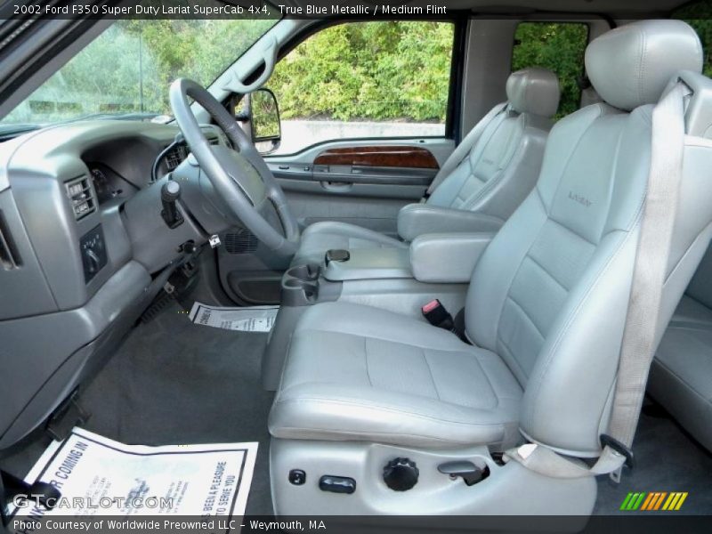 True Blue Metallic / Medium Flint 2002 Ford F350 Super Duty Lariat SuperCab 4x4
