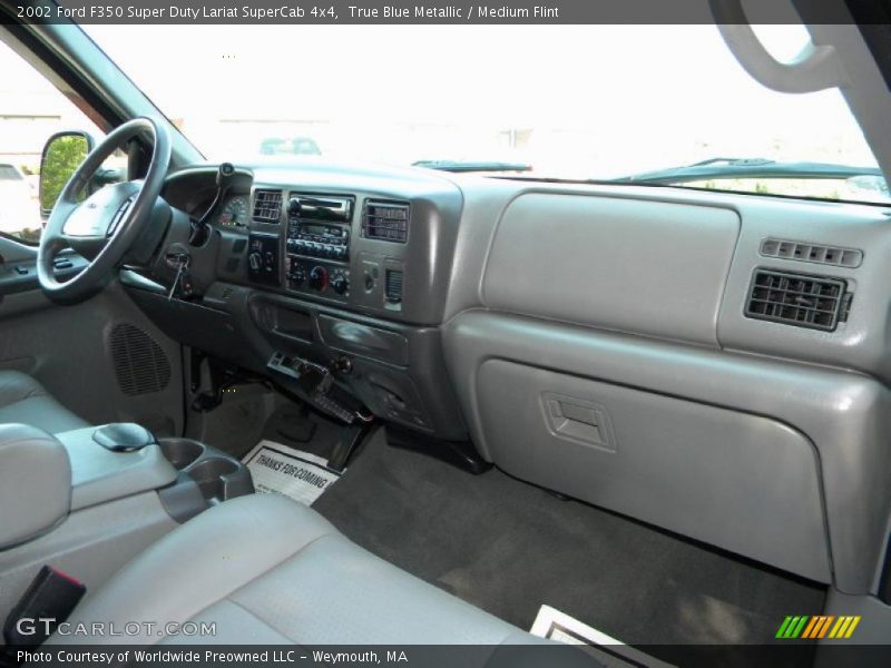 True Blue Metallic / Medium Flint 2002 Ford F350 Super Duty Lariat SuperCab 4x4