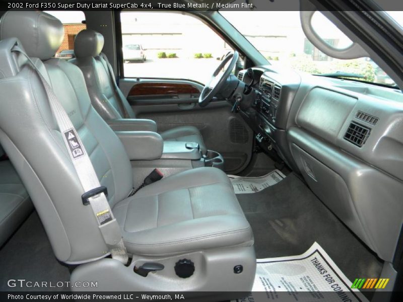 True Blue Metallic / Medium Flint 2002 Ford F350 Super Duty Lariat SuperCab 4x4