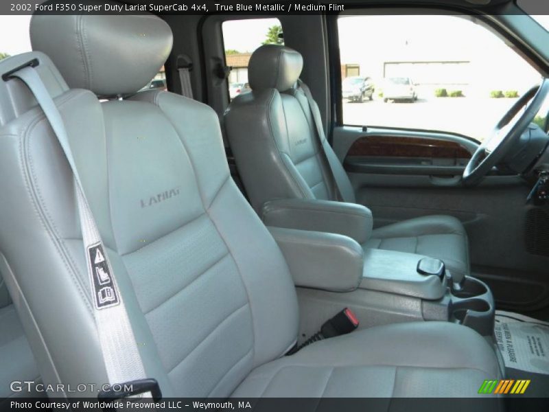 True Blue Metallic / Medium Flint 2002 Ford F350 Super Duty Lariat SuperCab 4x4