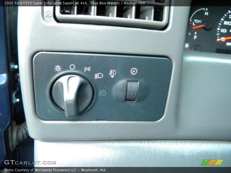 True Blue Metallic / Medium Flint 2002 Ford F350 Super Duty Lariat SuperCab 4x4