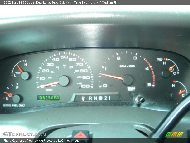 True Blue Metallic / Medium Flint 2002 Ford F350 Super Duty Lariat SuperCab 4x4