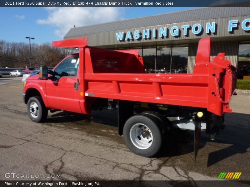 Vermillion Red / Steel 2011 Ford F350 Super Duty XL Regular Cab 4x4 Chassis Dump Truck