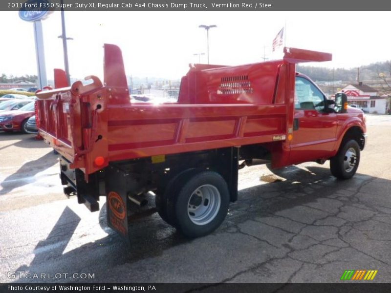 Vermillion Red / Steel 2011 Ford F350 Super Duty XL Regular Cab 4x4 Chassis Dump Truck