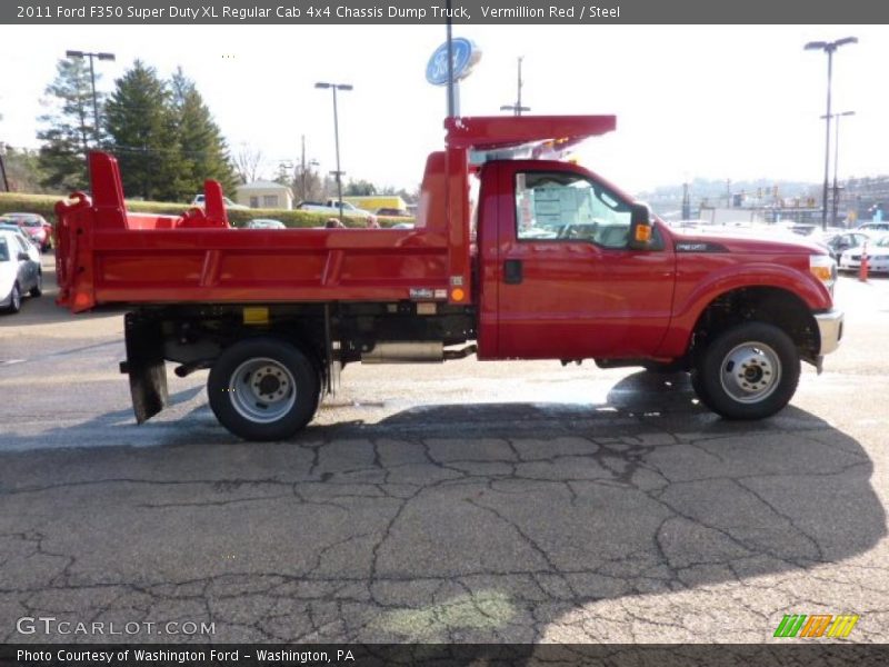Vermillion Red / Steel 2011 Ford F350 Super Duty XL Regular Cab 4x4 Chassis Dump Truck