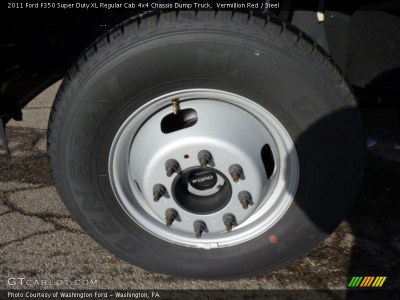 Vermillion Red / Steel 2011 Ford F350 Super Duty XL Regular Cab 4x4 Chassis Dump Truck