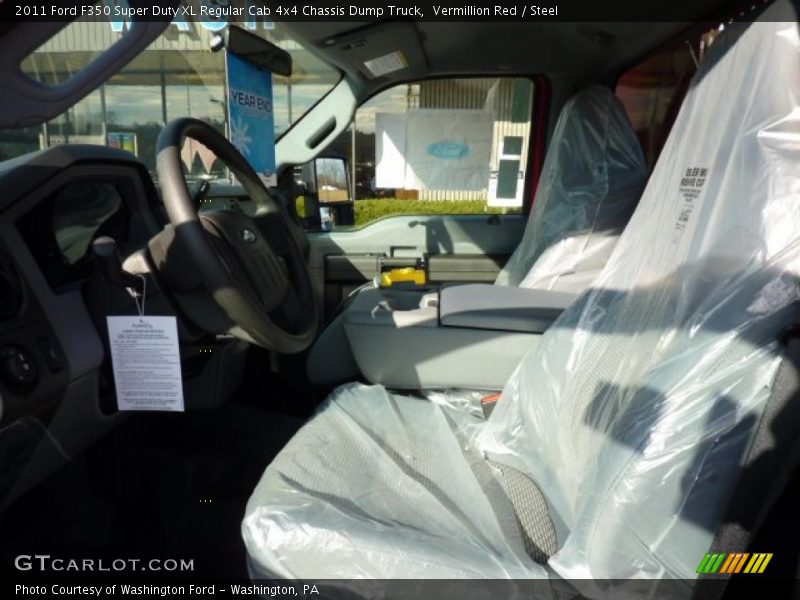 Vermillion Red / Steel 2011 Ford F350 Super Duty XL Regular Cab 4x4 Chassis Dump Truck