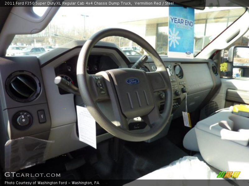 Vermillion Red / Steel 2011 Ford F350 Super Duty XL Regular Cab 4x4 Chassis Dump Truck