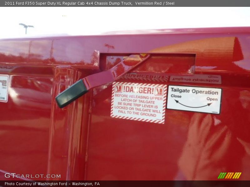 Vermillion Red / Steel 2011 Ford F350 Super Duty XL Regular Cab 4x4 Chassis Dump Truck