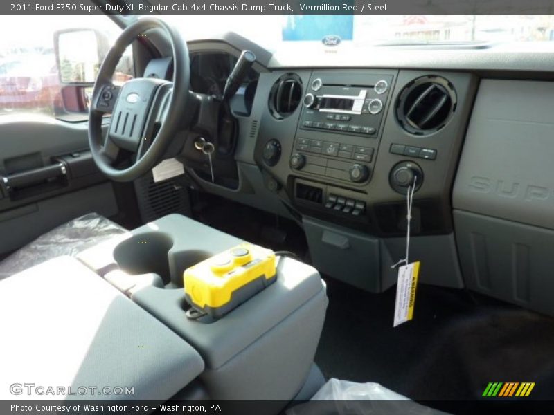 Vermillion Red / Steel 2011 Ford F350 Super Duty XL Regular Cab 4x4 Chassis Dump Truck