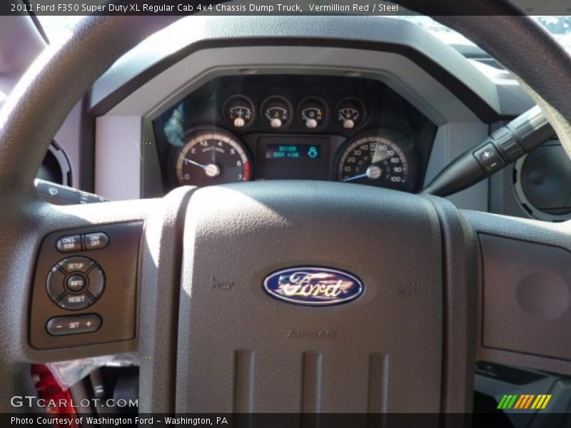 Vermillion Red / Steel 2011 Ford F350 Super Duty XL Regular Cab 4x4 Chassis Dump Truck