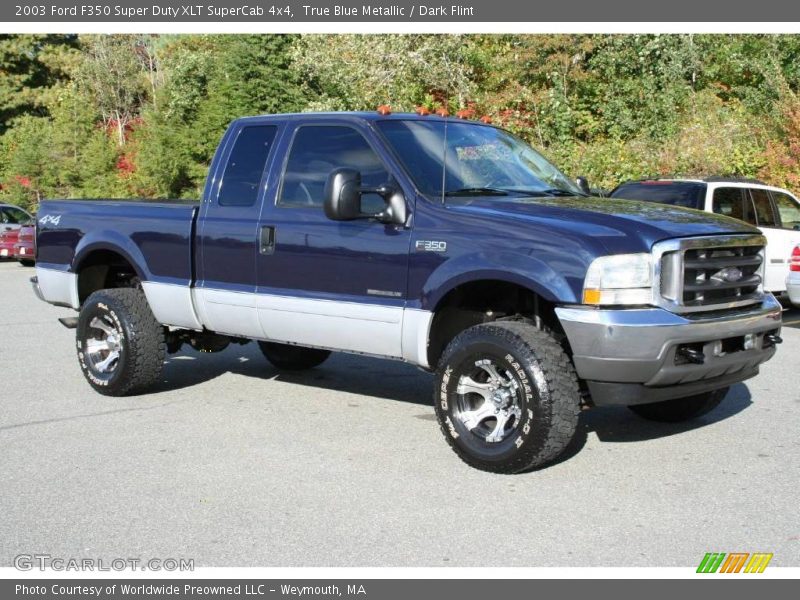 True Blue Metallic / Dark Flint 2003 Ford F350 Super Duty XLT SuperCab 4x4